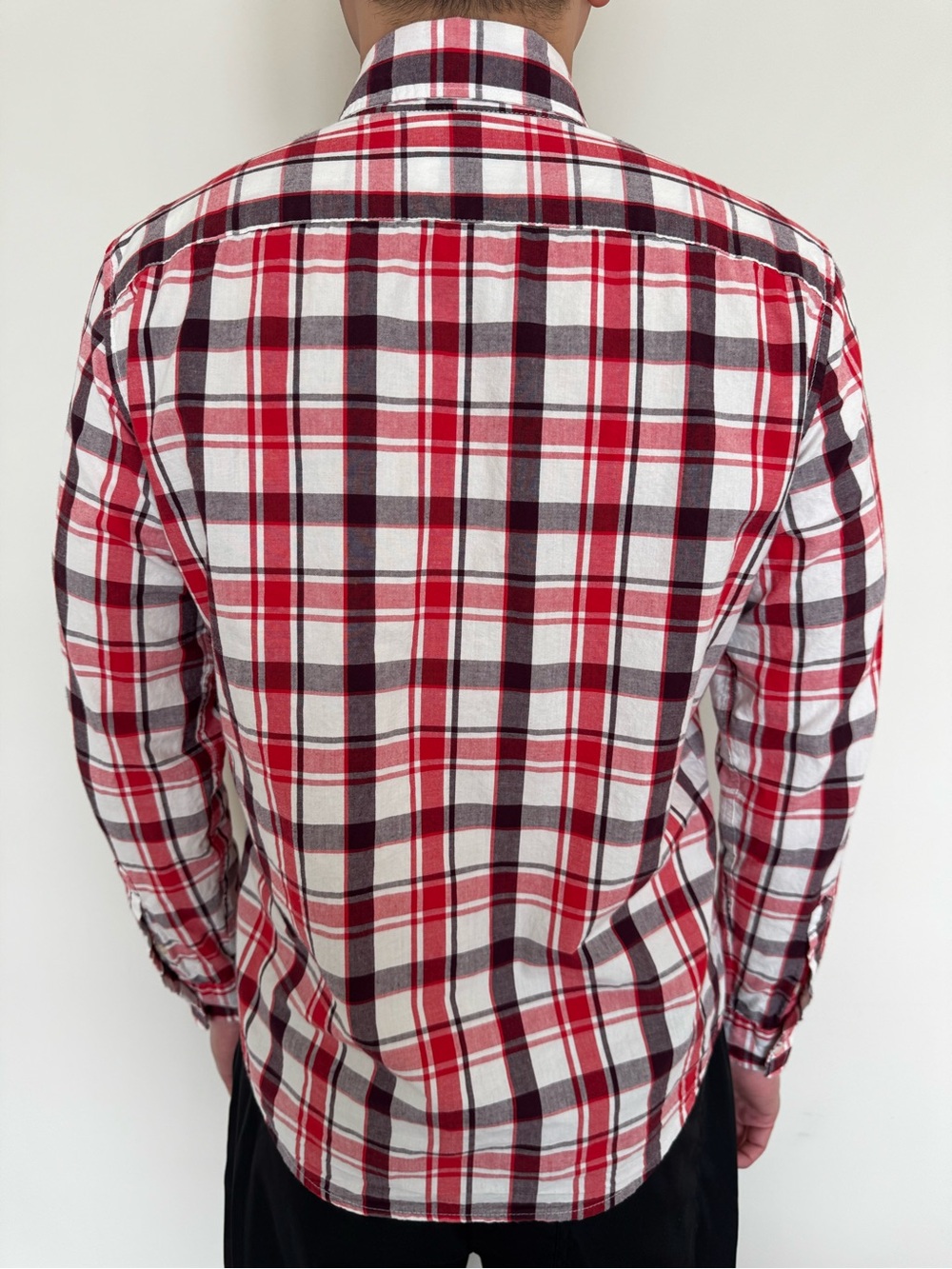 GAP Red and White Plaid Button-Down Shirt